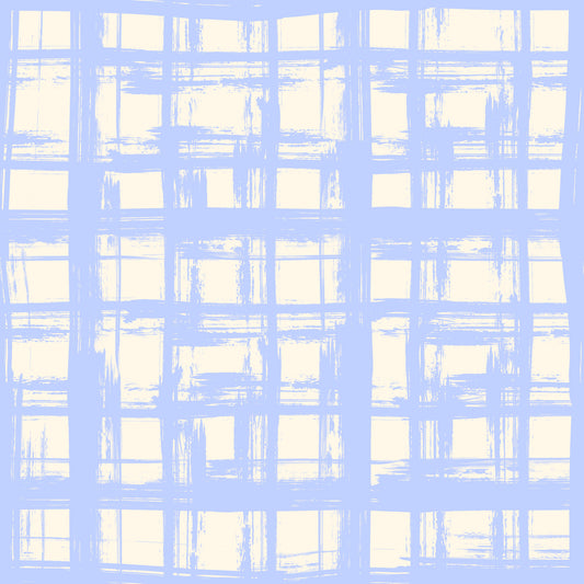 Abstract Cream and Blue Plaid Wallpaper⁠