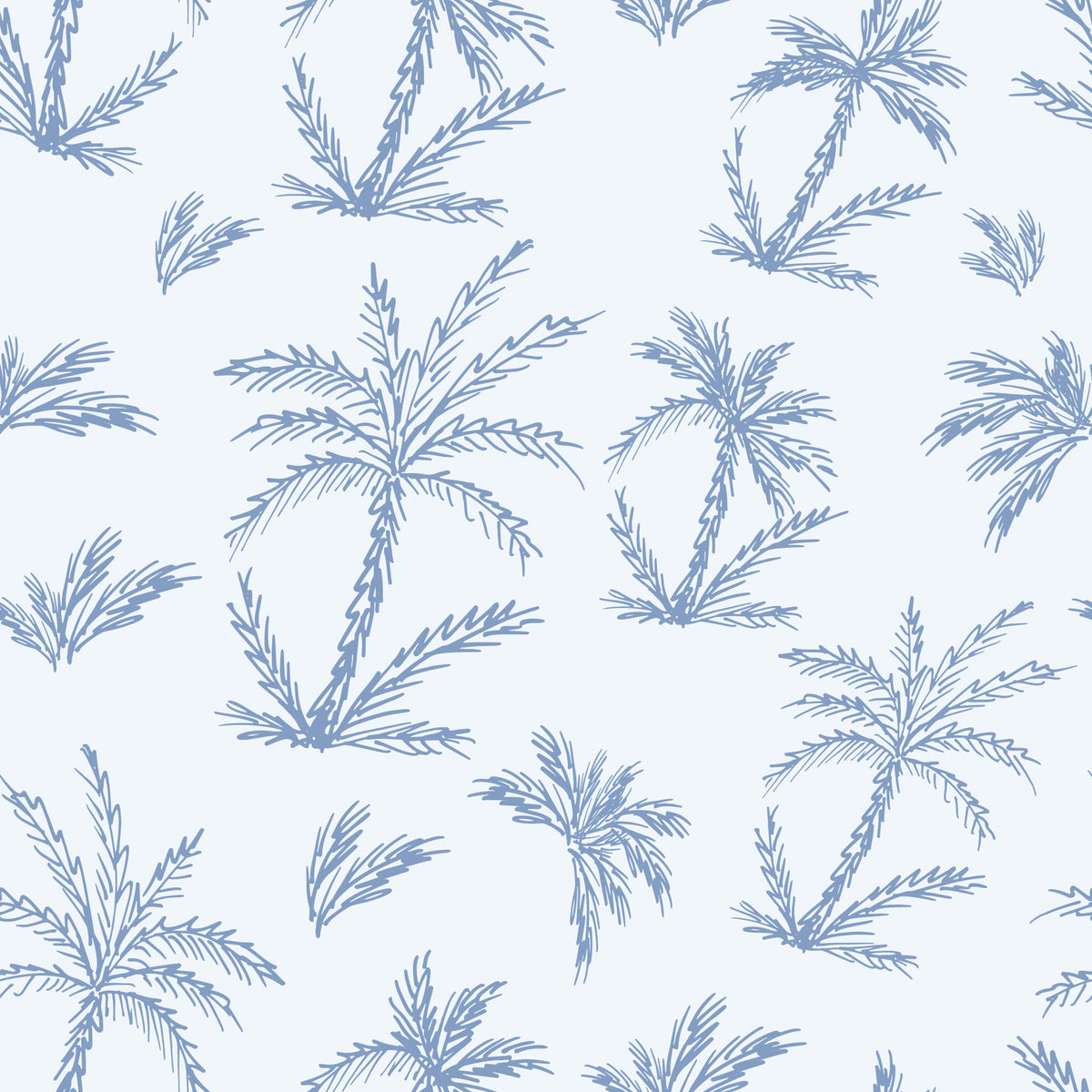 Breezy Blue Palm Orchard Wallpaper⁠