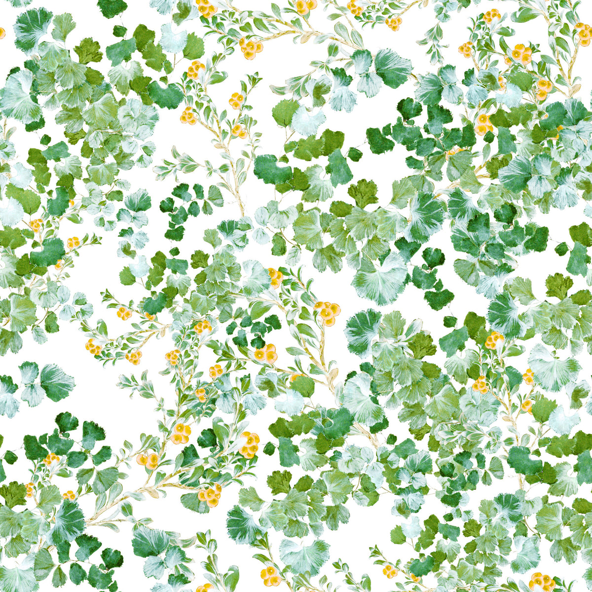Verdant Woodland Foliage and Berries Wallpaper⁠ in your room — zoomed