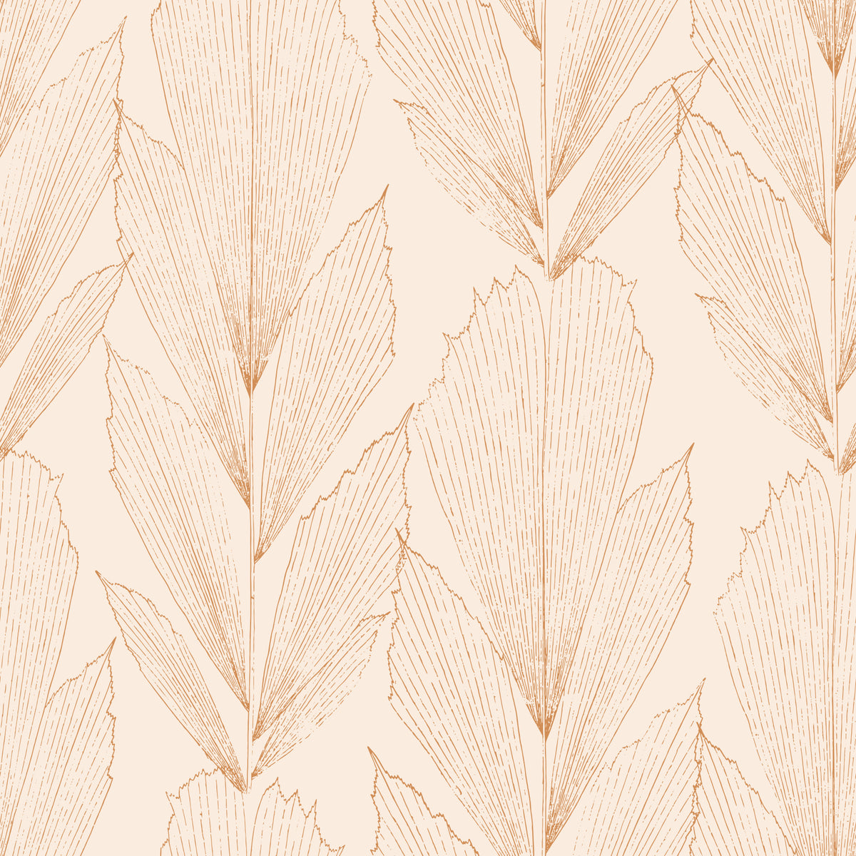 Earthy Botanical Line Art Wallpaper⁠ in your room — zoomed
