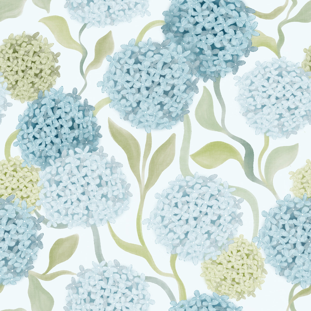Dreamy Pastel Hydrangea Garden Wallpaper⁠ in your room — zoomed