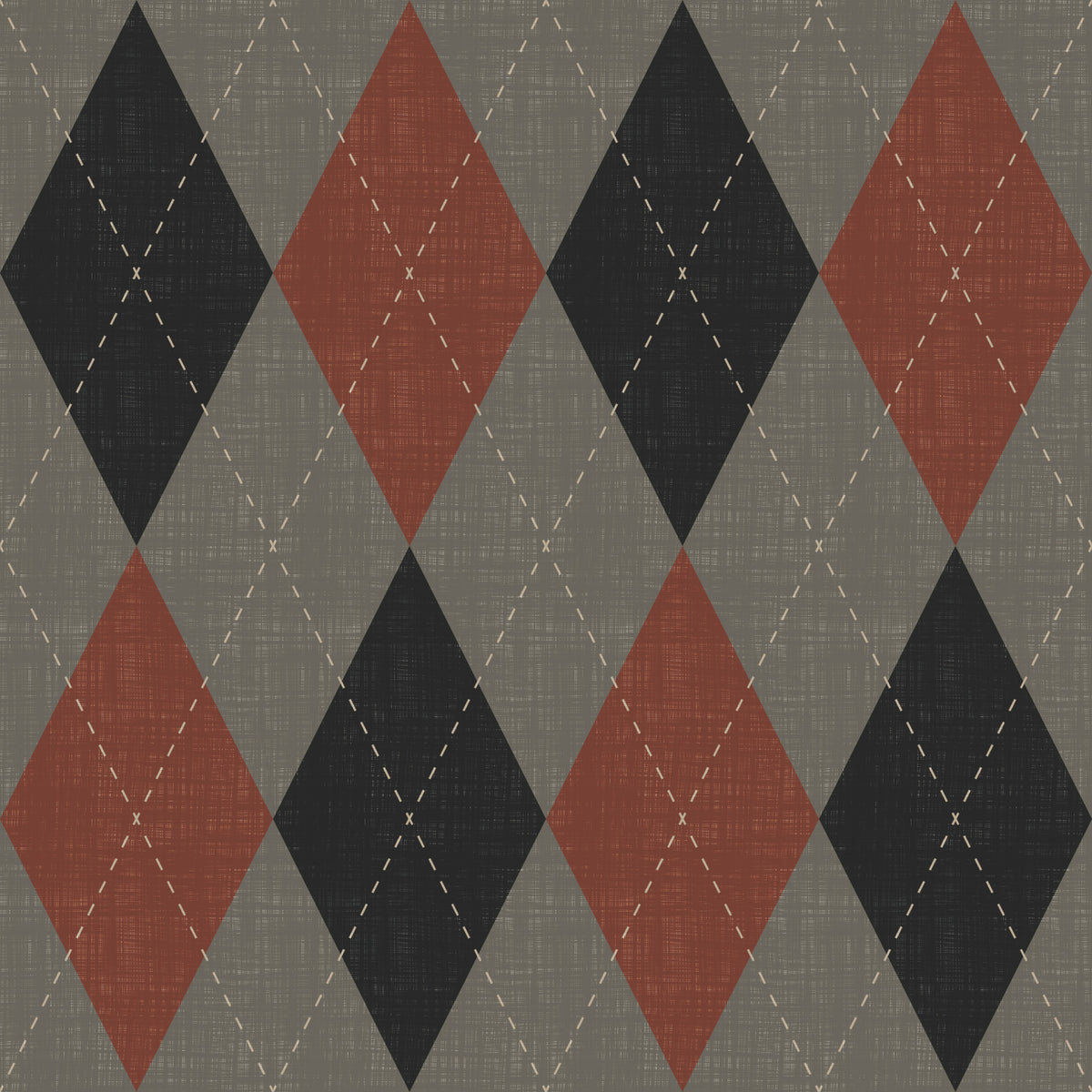 Winter Heritage - Argyle Harlequin Geometric Timeless - Deep Bold Shade Wallpaper⁠
