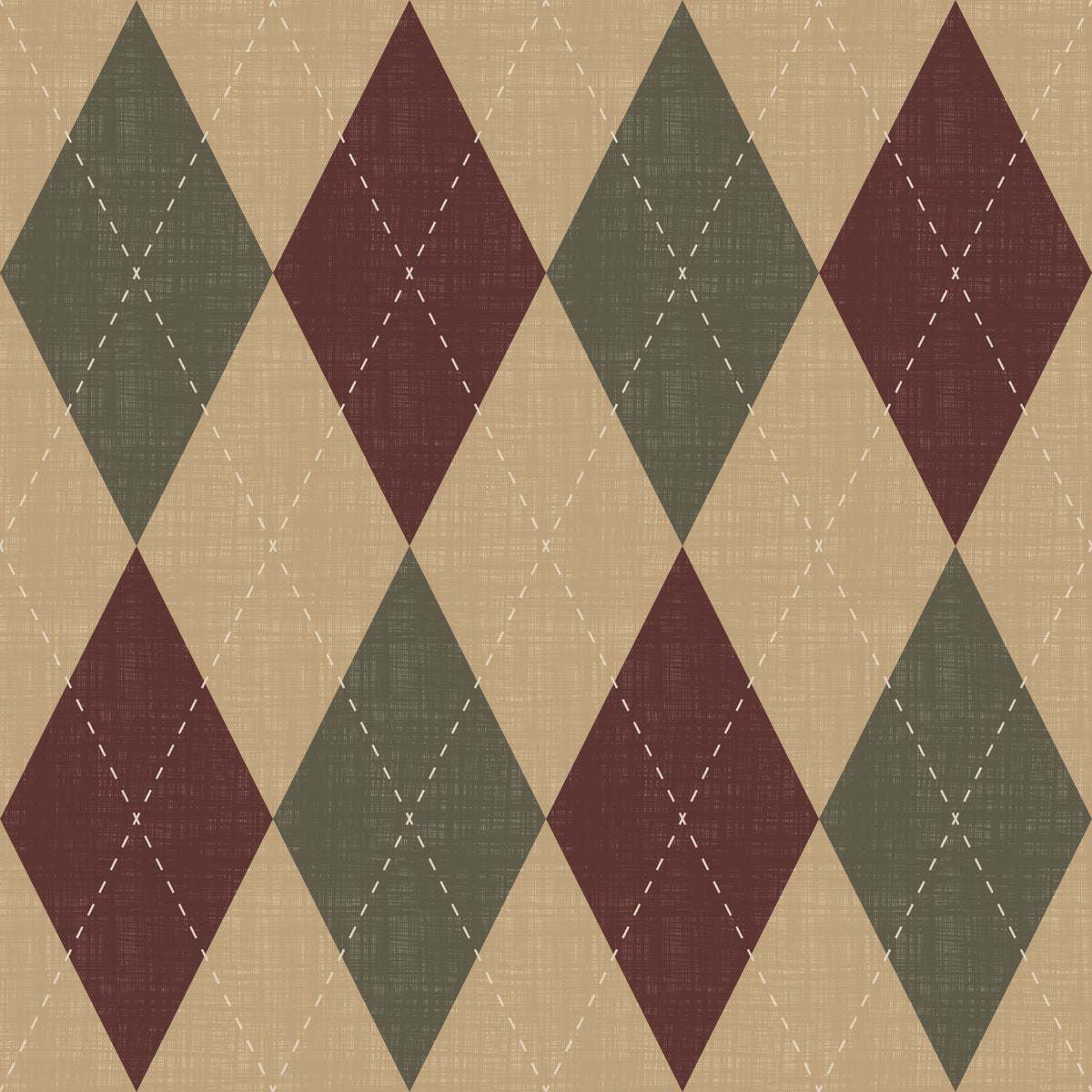 Winter Heritage - Argyle Harlequin Geometric Timeless - Rich Warm Tones Wallpaper⁠ in your room — zoomed