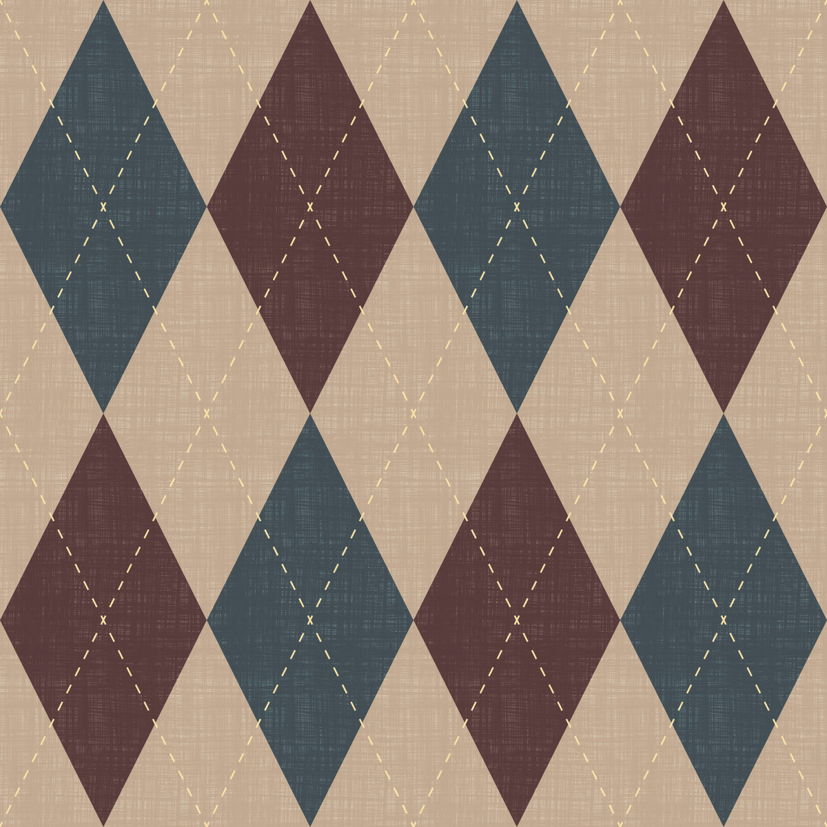 Winter Heritage - Argyle Harlequin Geometric Timeless - Crisp Cool Tone Wallpaper⁠