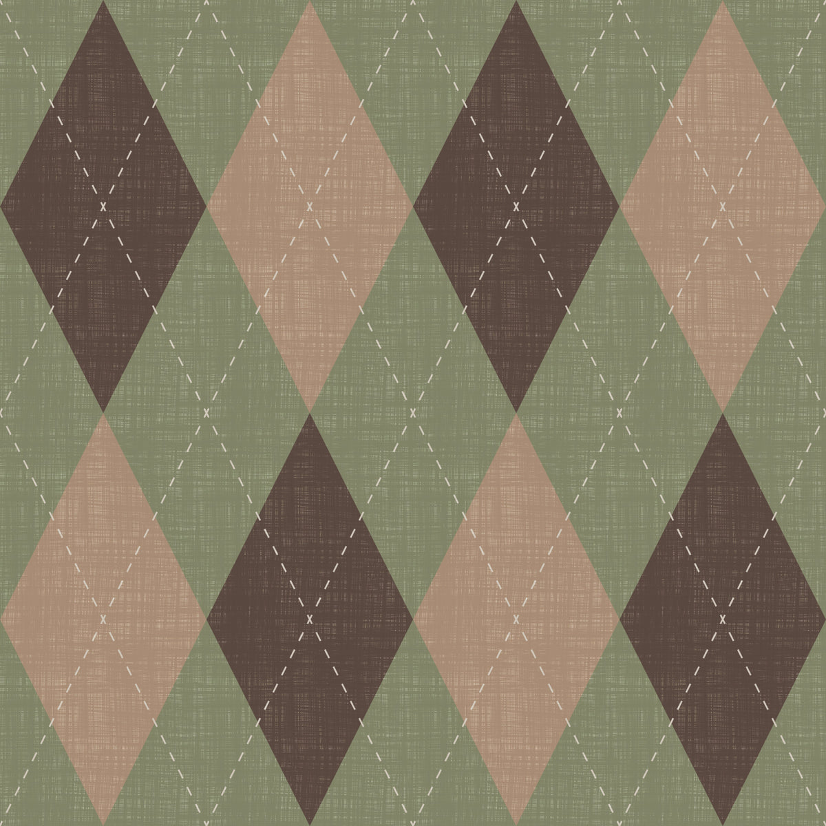 Winter Heritage - Argyle Harlequin Classic Diamond - Soft Muted Hue Wallpaper⁠