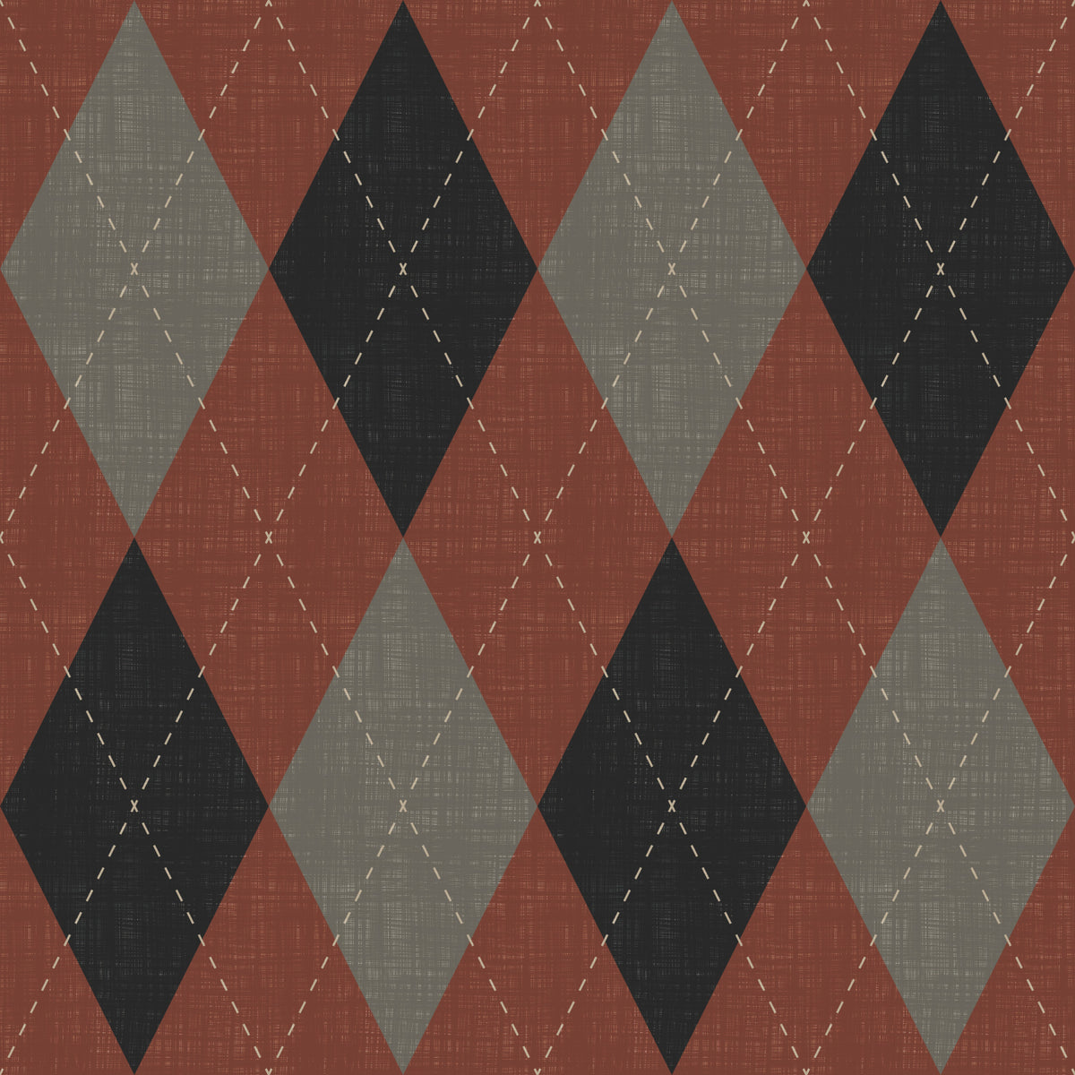 Winter Heritage - Argyle Harlequin Classic Diamond - Deep Bold Shade Wallpaper⁠