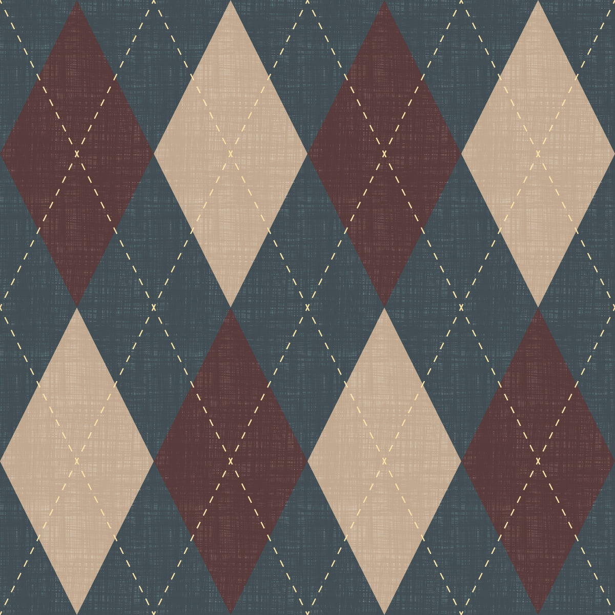 Winter Heritage - Argyle Harlequin Classic Diamond - Crisp Cool Tone Wallpaper⁠