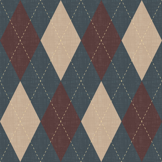 Winter Heritage - Argyle Harlequin Classic Diamond - Crisp Cool Tone Wallpaper⁠