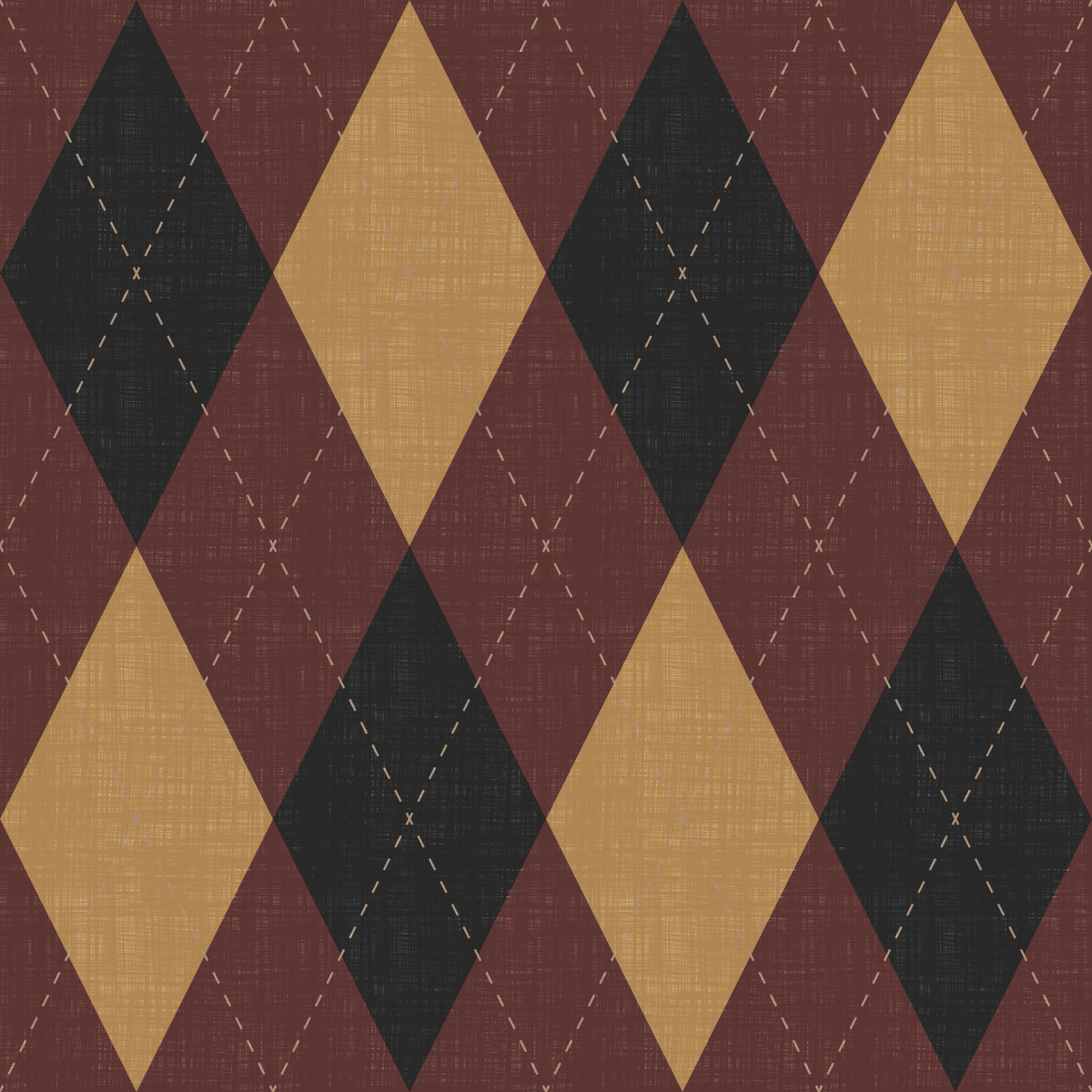 Winter Heritage - Argyle Harlequin Classic Diamond - Dark Moody Mix Wallpaper⁠