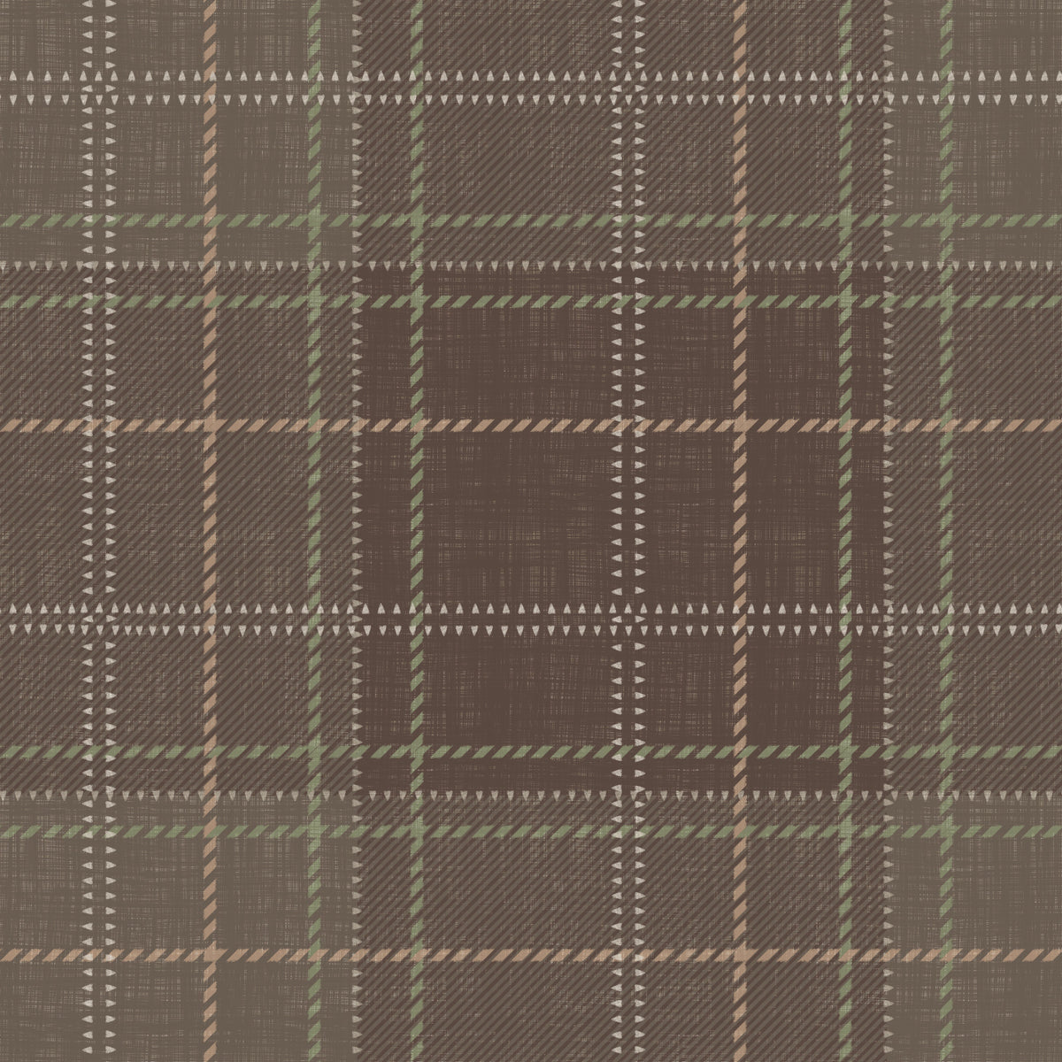 Winter Heritage - Tartan Checkerboard Plaid Block - Soft Taupe Blend Wallpaper⁠