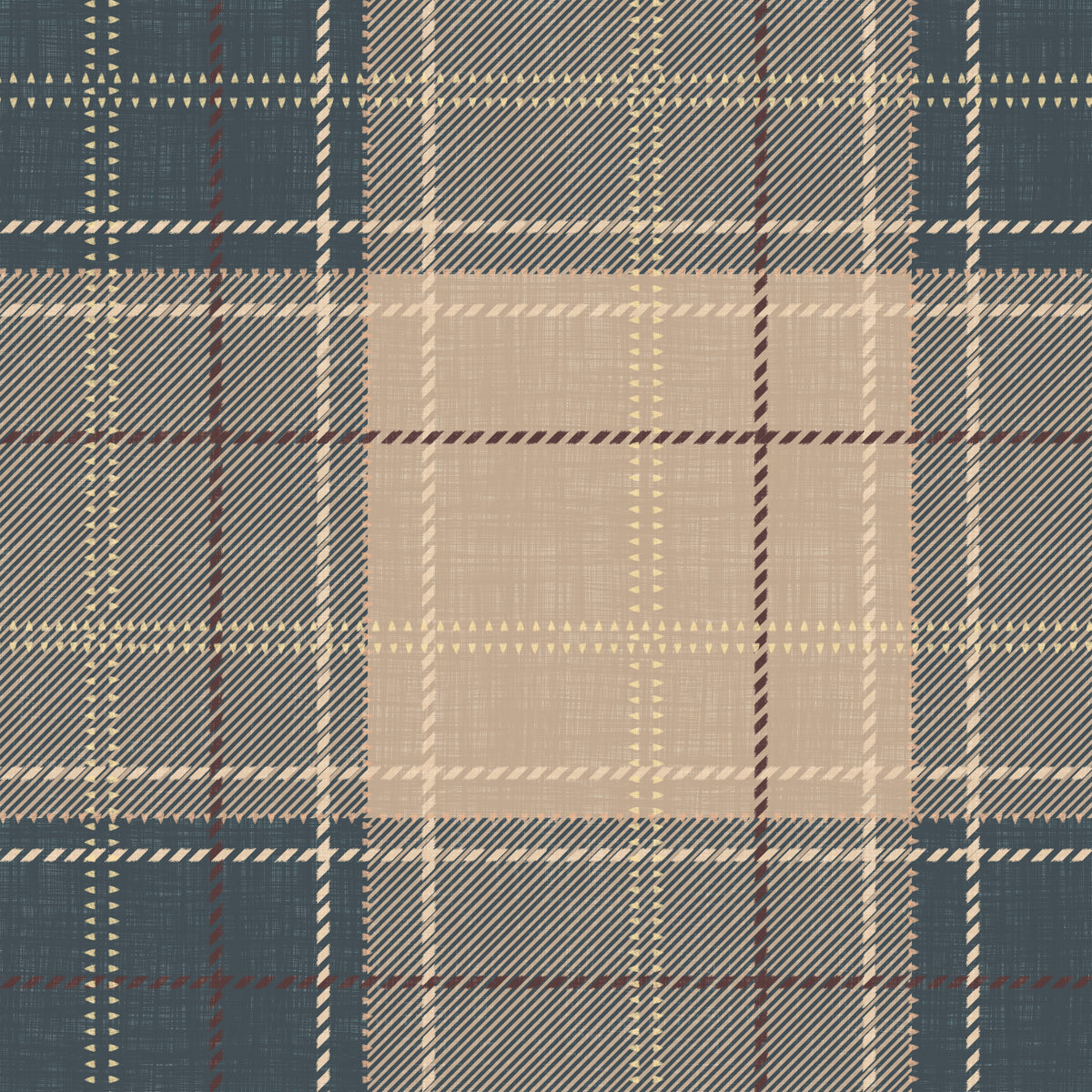 Winter Heritage - Tartan Checkerboard Plaid Block - Crisp Indigo Tint Wallpaper⁠