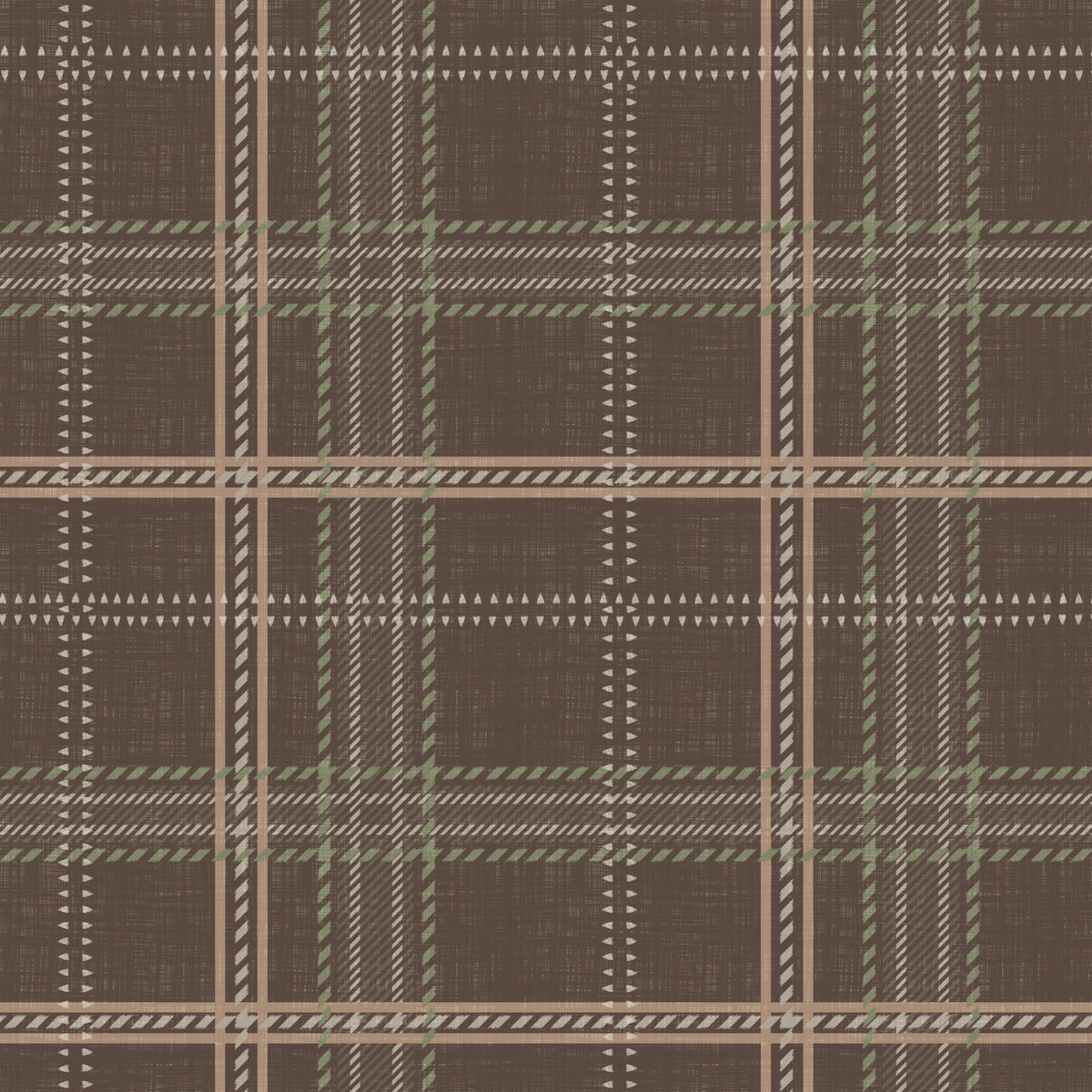Winter Heritage - Windowpane Tartan Plaid Check - Soft Taupe Blend Wallpaper⁠ in your room — zoomed