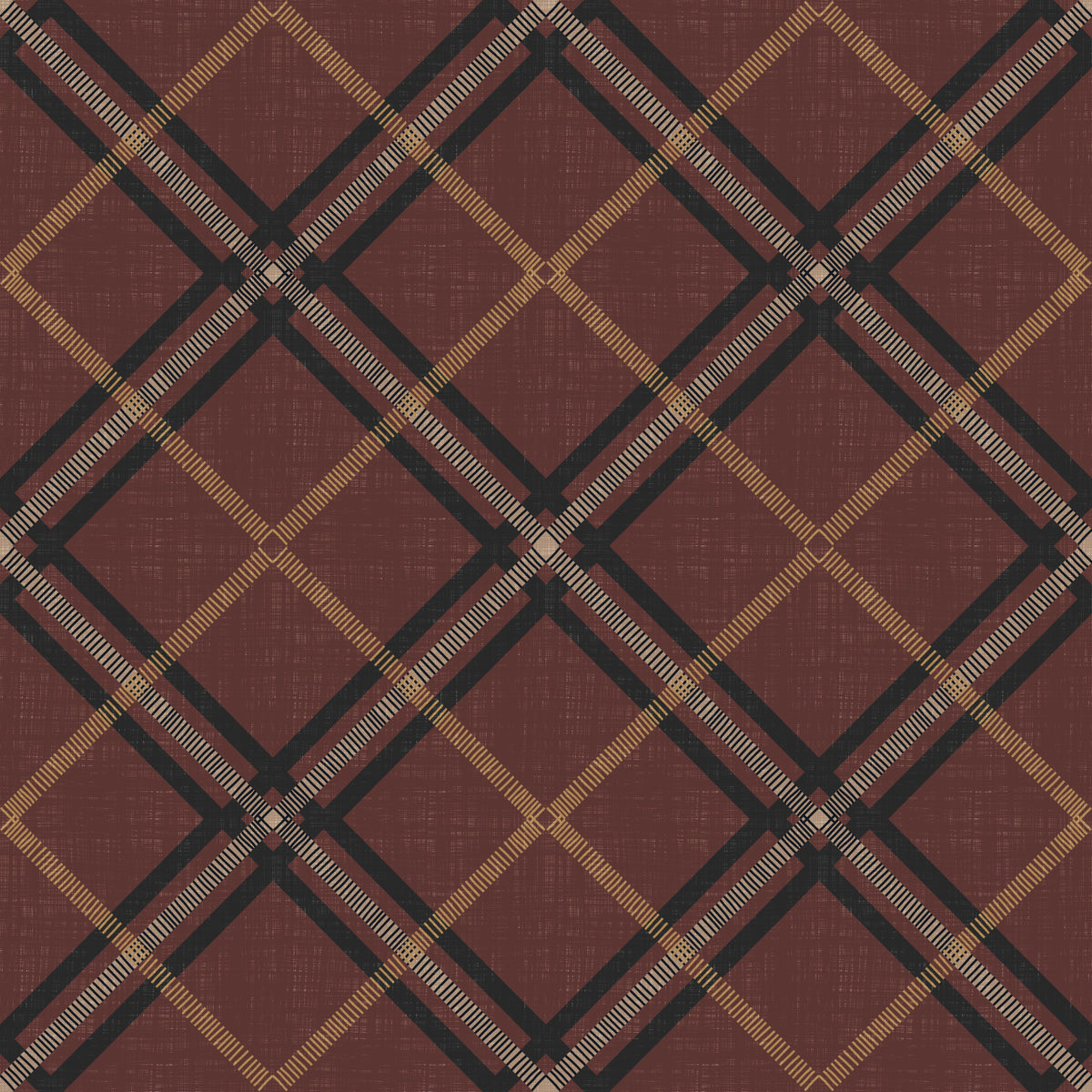 Winter Heritage - Tartan Trellis Plaid Grid - Dark Moody Mix Wallpaper⁠ in your room — zoomed