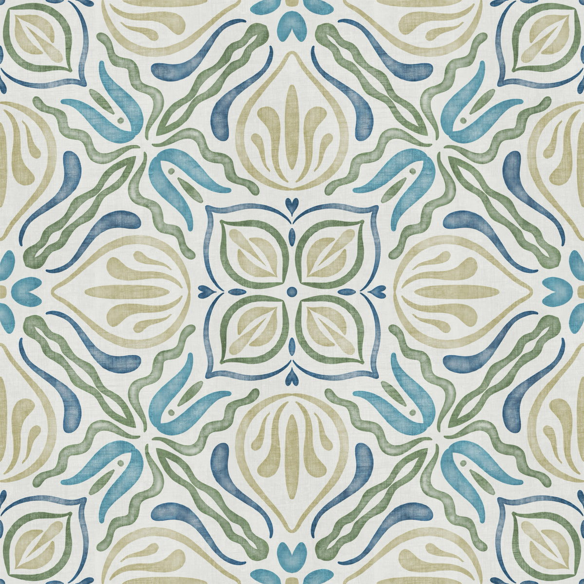 Fluid Azure Flora Wallpaper⁠ in your room — zoomed