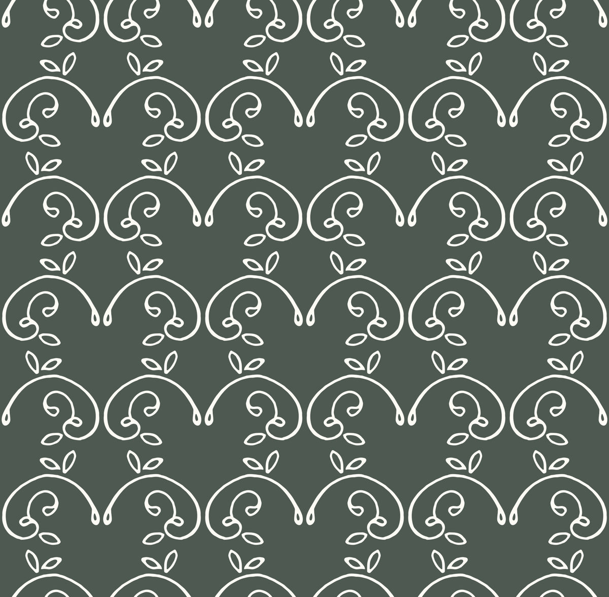 Sage Green Organic Arch Pattern Wallpaper⁠