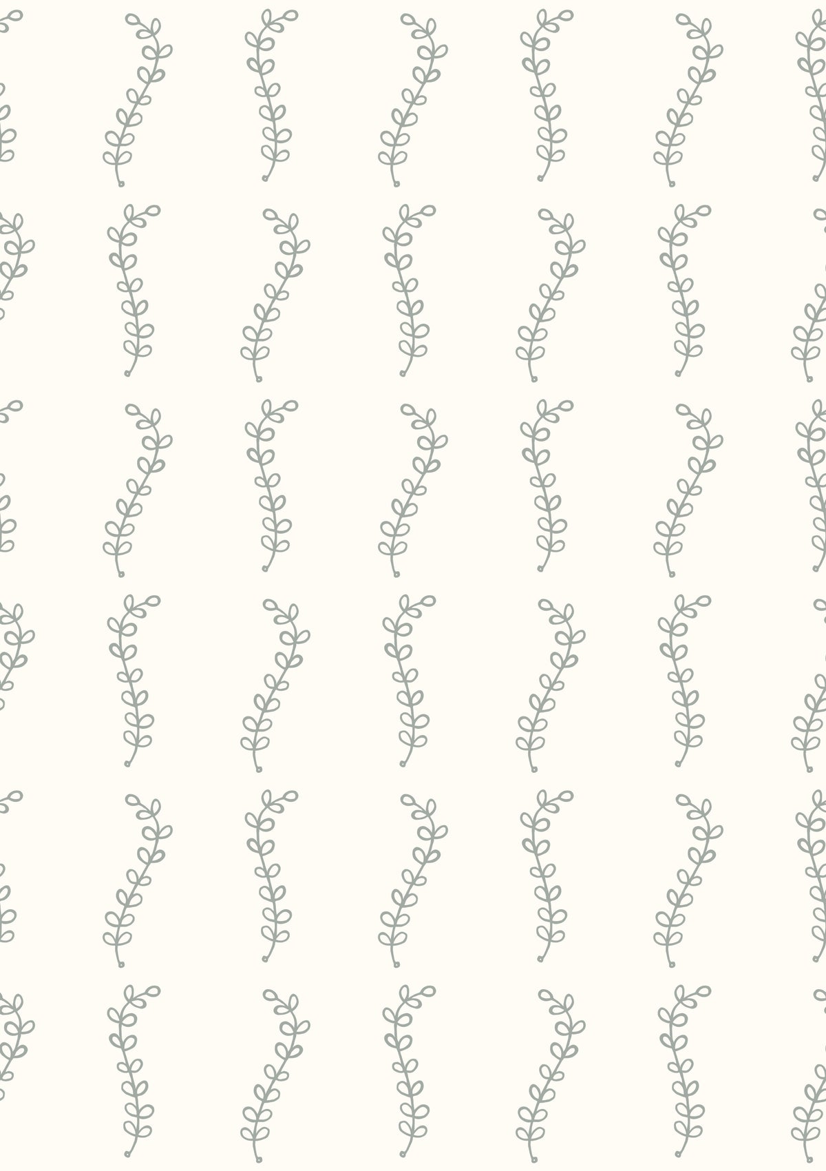 Minimalist Sage Leaf Sprigs Wallpaper⁠ in your room — zoomed