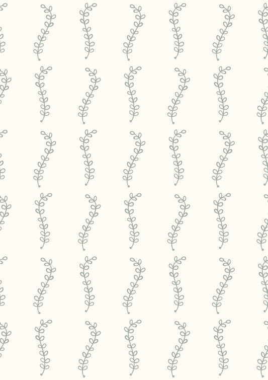 Minimalist Sage Leaf Sprigs Wallpaper⁠