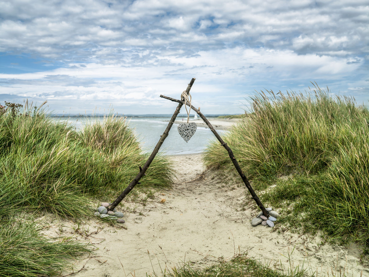 Serene Dune Path with Romantic Heart Wall Mural in your room — zoomed