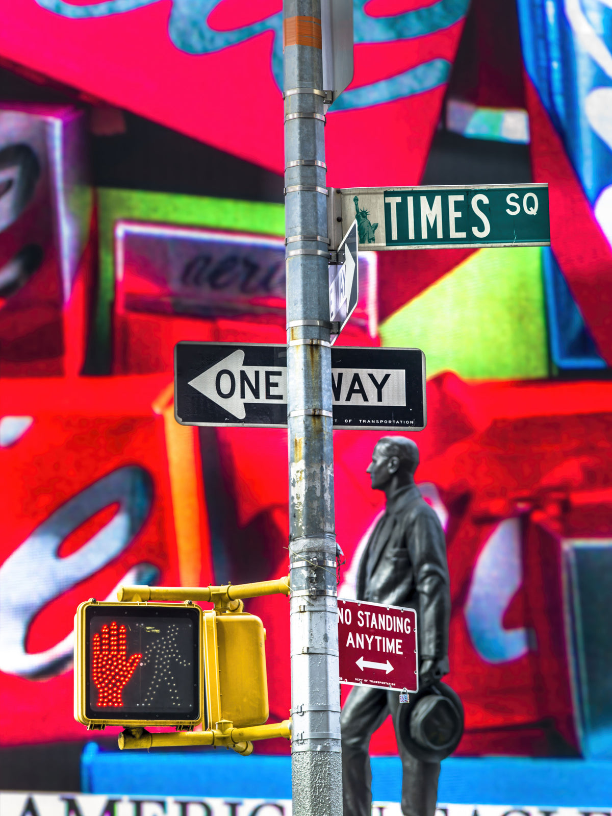 Neon Manhattan Intersection Wall Mural in your room — zoomed