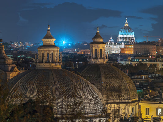 Roman Rooftops at Dusk Wall Mural