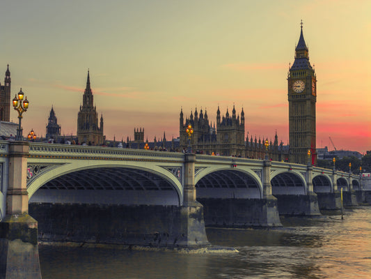 Westminster Bridge Sunset Silhouette Wall Mural