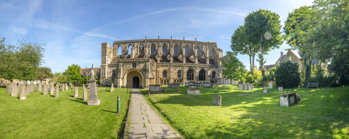 Stone Abbey Garden Vista Wall Mural in your room — zoomed
