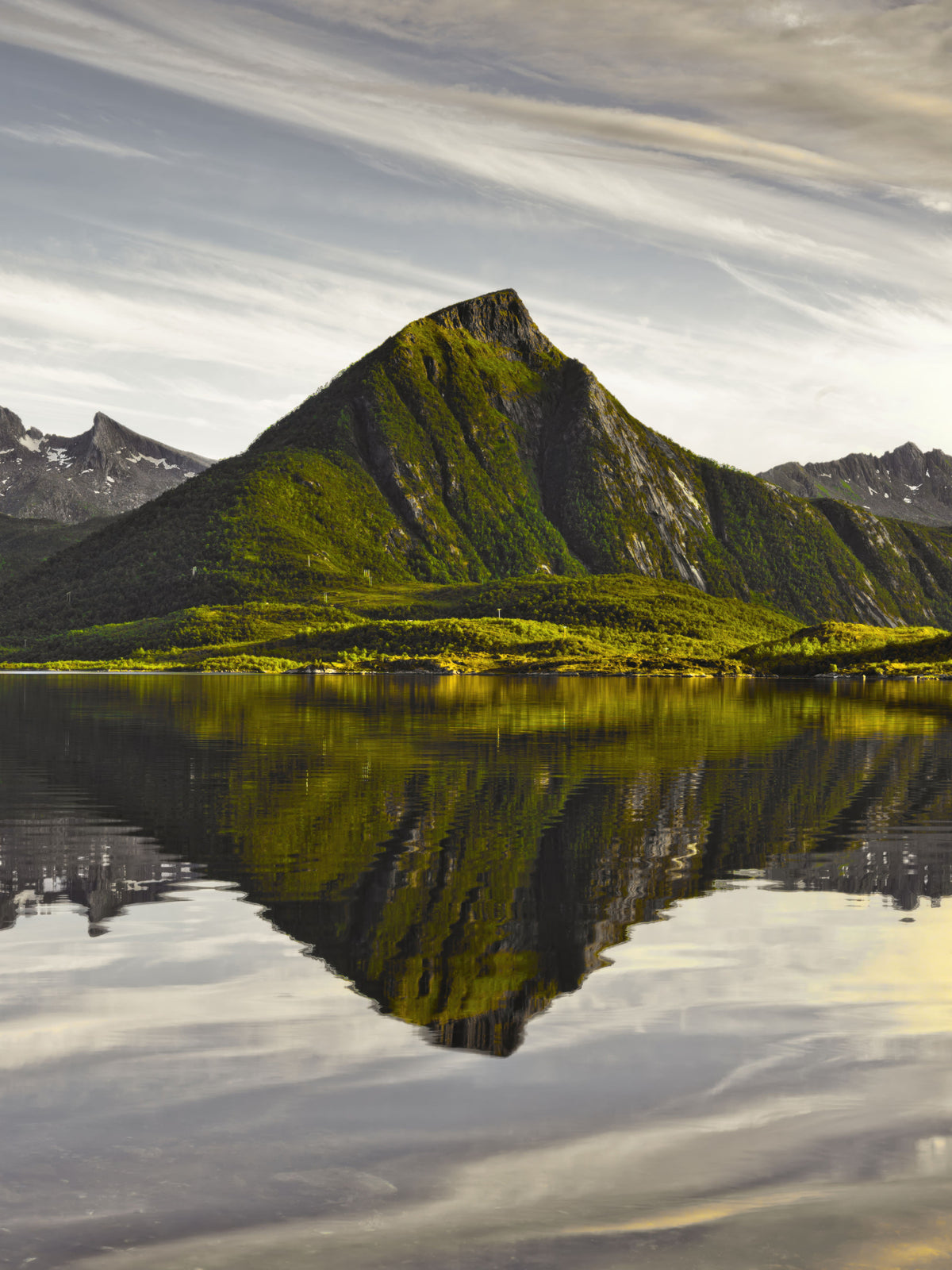 Glacial Lake and Mountain Vista Wall Mural in your room — zoomed