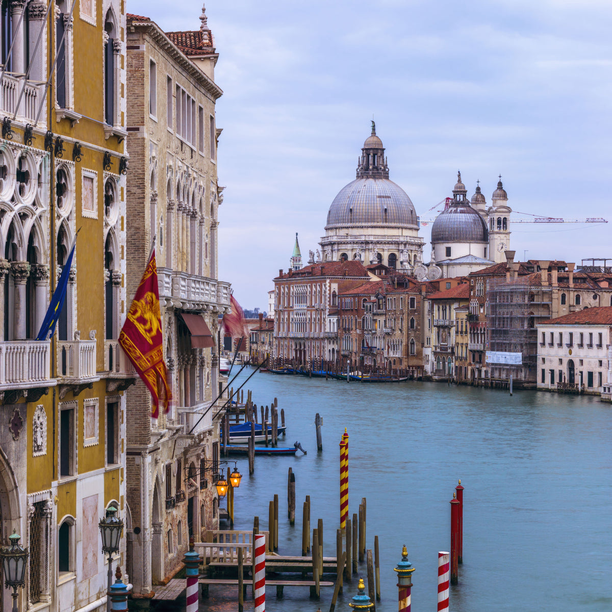 Historic Italian Waterway Scene Wall Mural in your room — zoomed