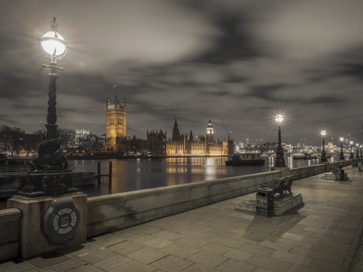 Westminster Evening Riverside Vista Wall Mural in your room — zoomed