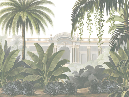 Neoclassical Tropical Garden Retreat Wall Mural
