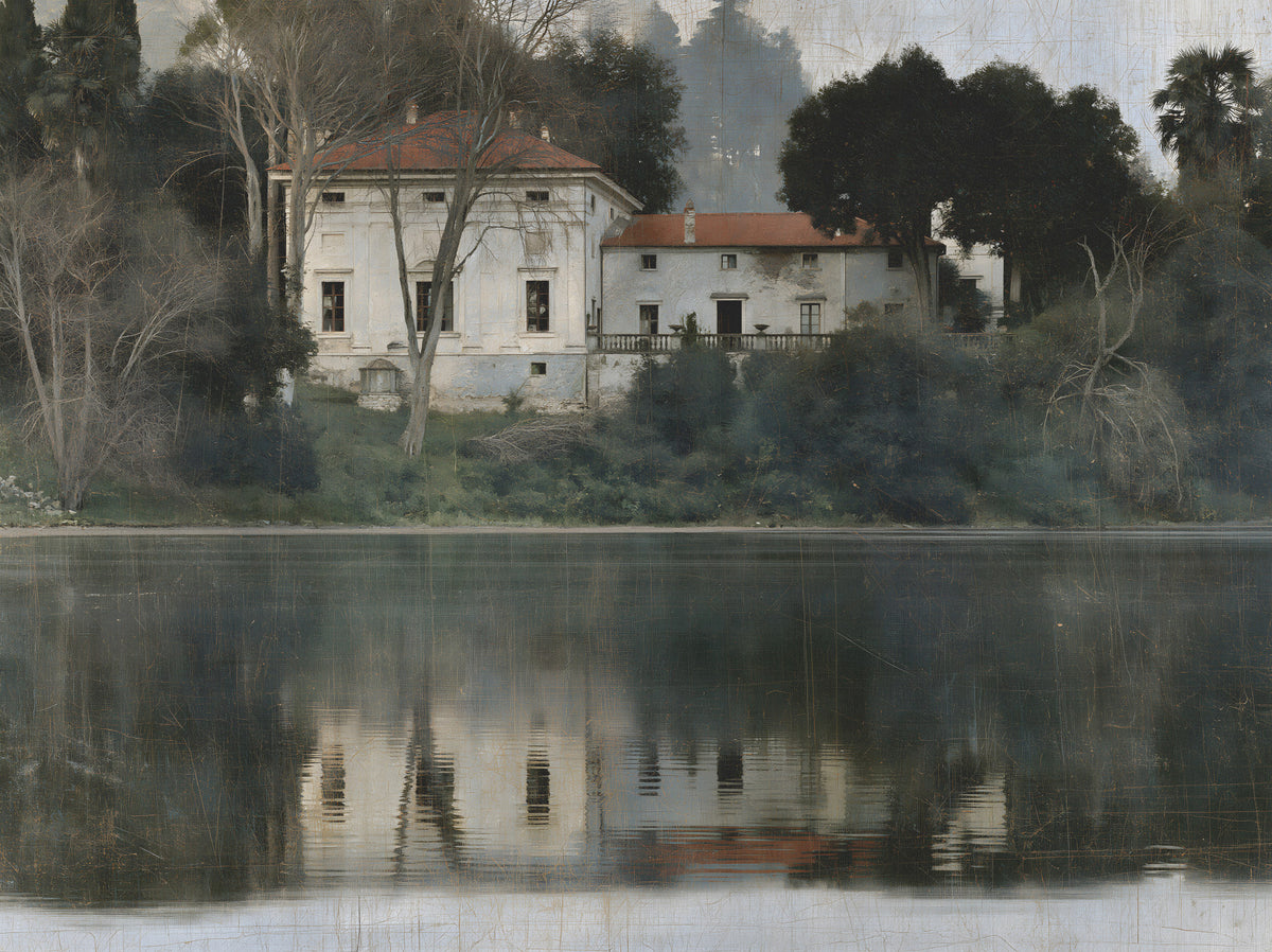 Aged European Estate Reflections Wall Mural