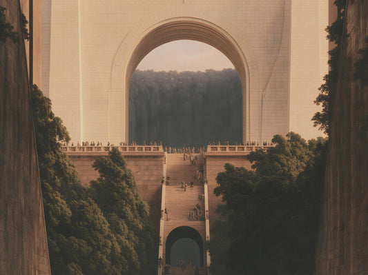 Monumental Stone Passage Wall Mural