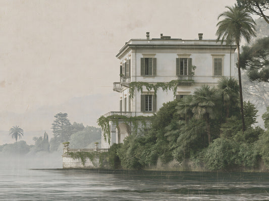Vintage Villa by the Water Wall Mural