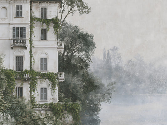 Misty Botanical Architectural Haven Wall Mural
