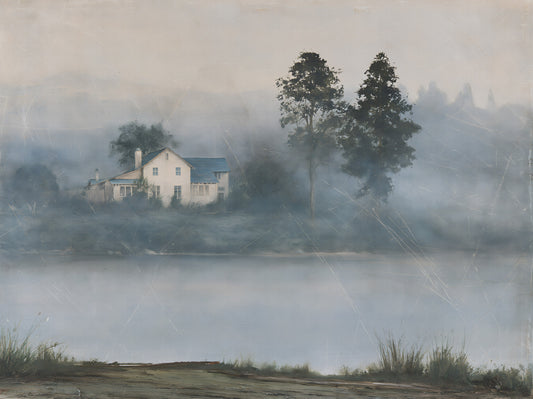 Foggy Morning Shoreline Retreat Wall Mural