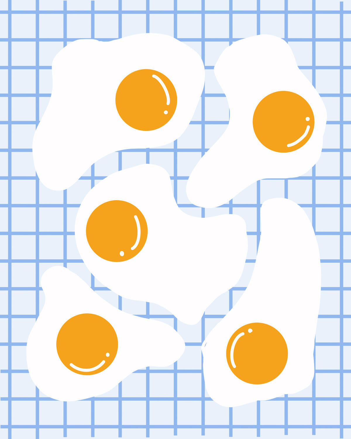 Fried Egg Breakfast Wall Mural in your room — zoomed