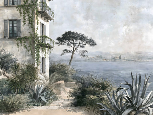 Mediterranean Coastal Haven Wall Mural