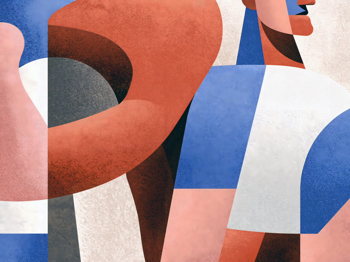 Modern Geometric Abstraction Wall Mural in your room — zoomed