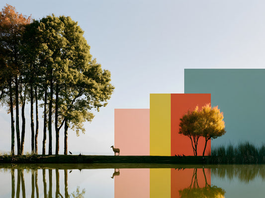 Minimalist Landscape Reflection Wall Mural