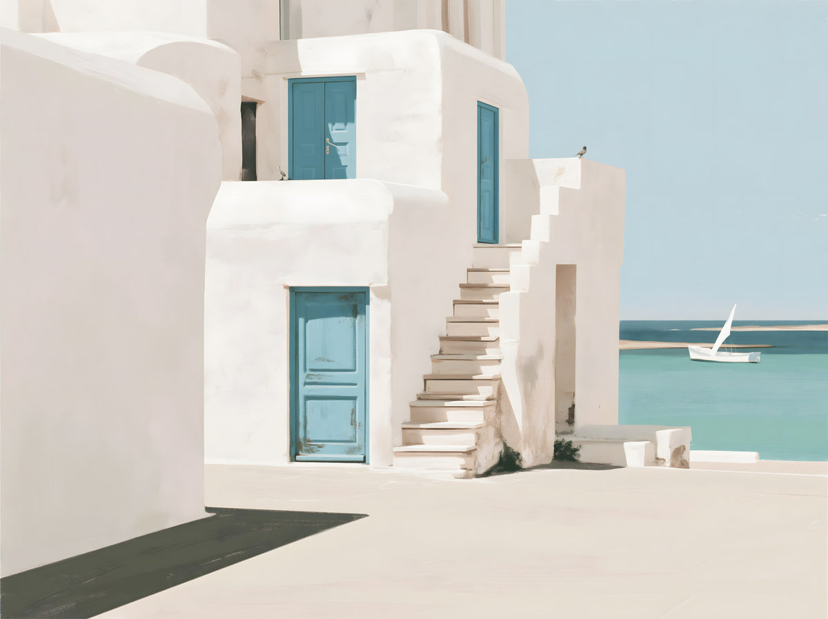 Mediterranean Sea Breeze Study Wall Mural in your room — zoomed