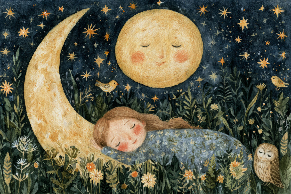 Celestial Woodland Dreamscape Wall Mural in your room — zoomed