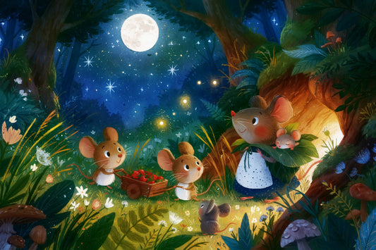 Midnight Forest Mouse Gathering Wall Mural
