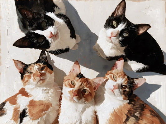 Gathering of Feline Friends Wall Mural