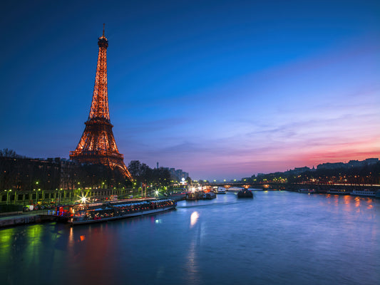 Parisian River Nightscape Wall Mural