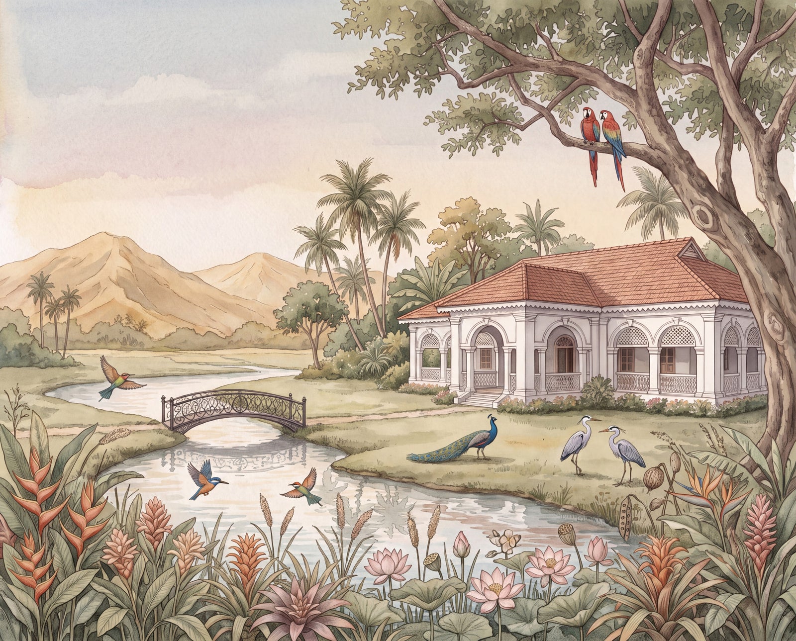Whispering Garden Estate Wall Mural - RJM02