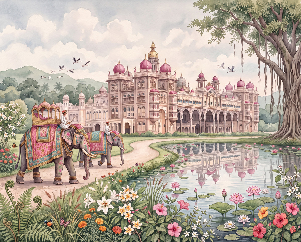 The Maharaja’s Lotus Garden Wall Mural - RJM06