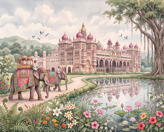 The Maharaja’s Lotus Garden Wall Mural - RJM06