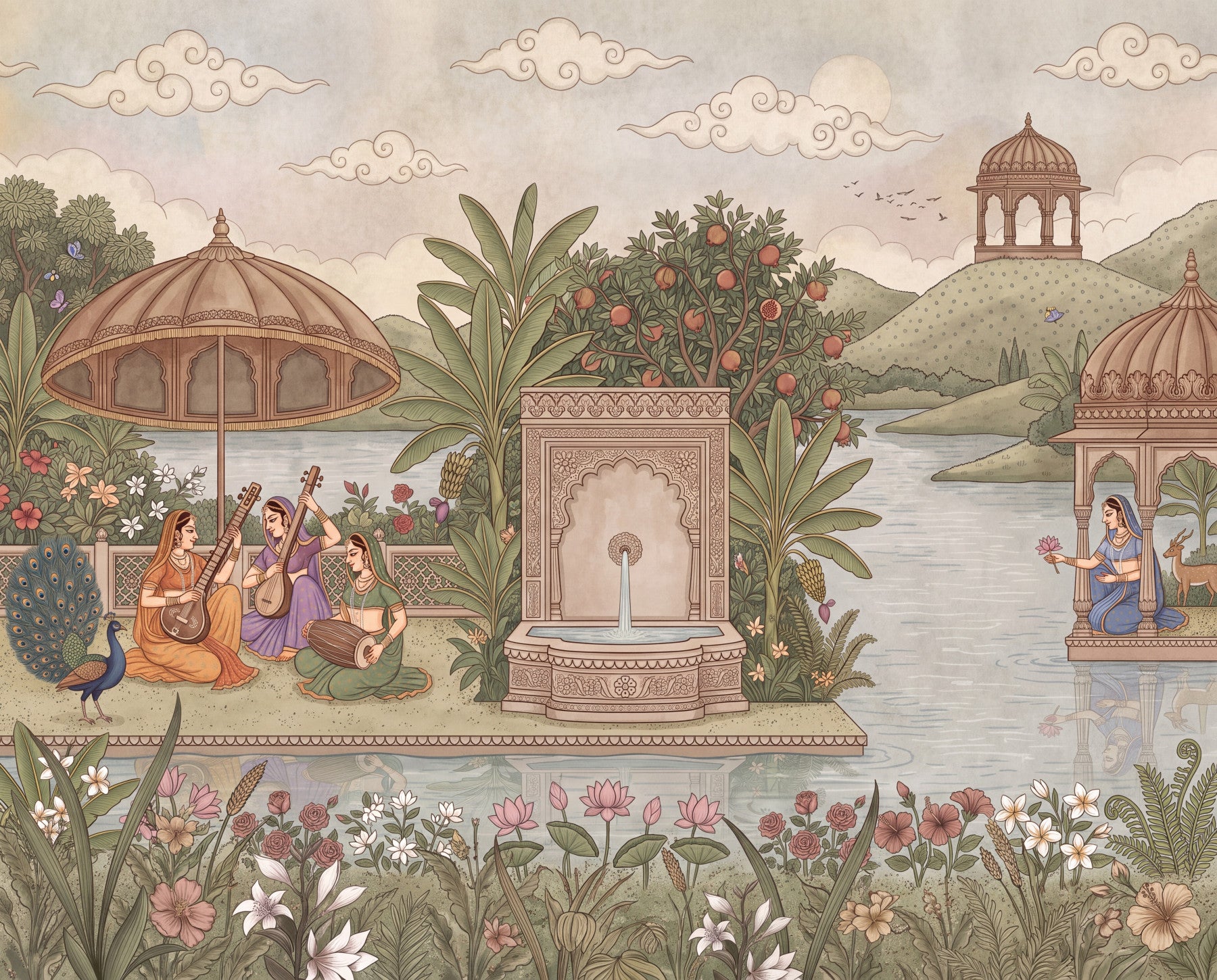 The Enchanted Garden of Raag Wall Mural - RJM08 in your room — zoomed