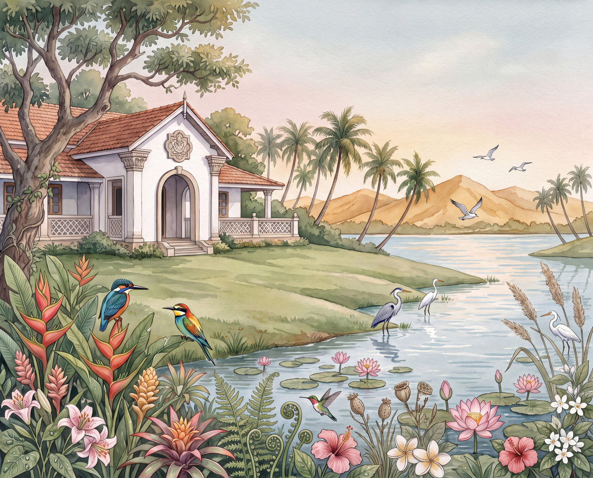 The Tropical Lake Estate Wall Mural - RJM13