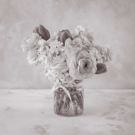 Muted Floral Still Life Study Wall Mural